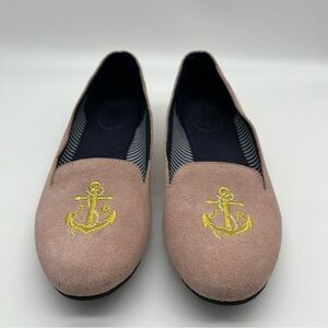 JACK ROGERS Pink Gold Anchor Flats 10